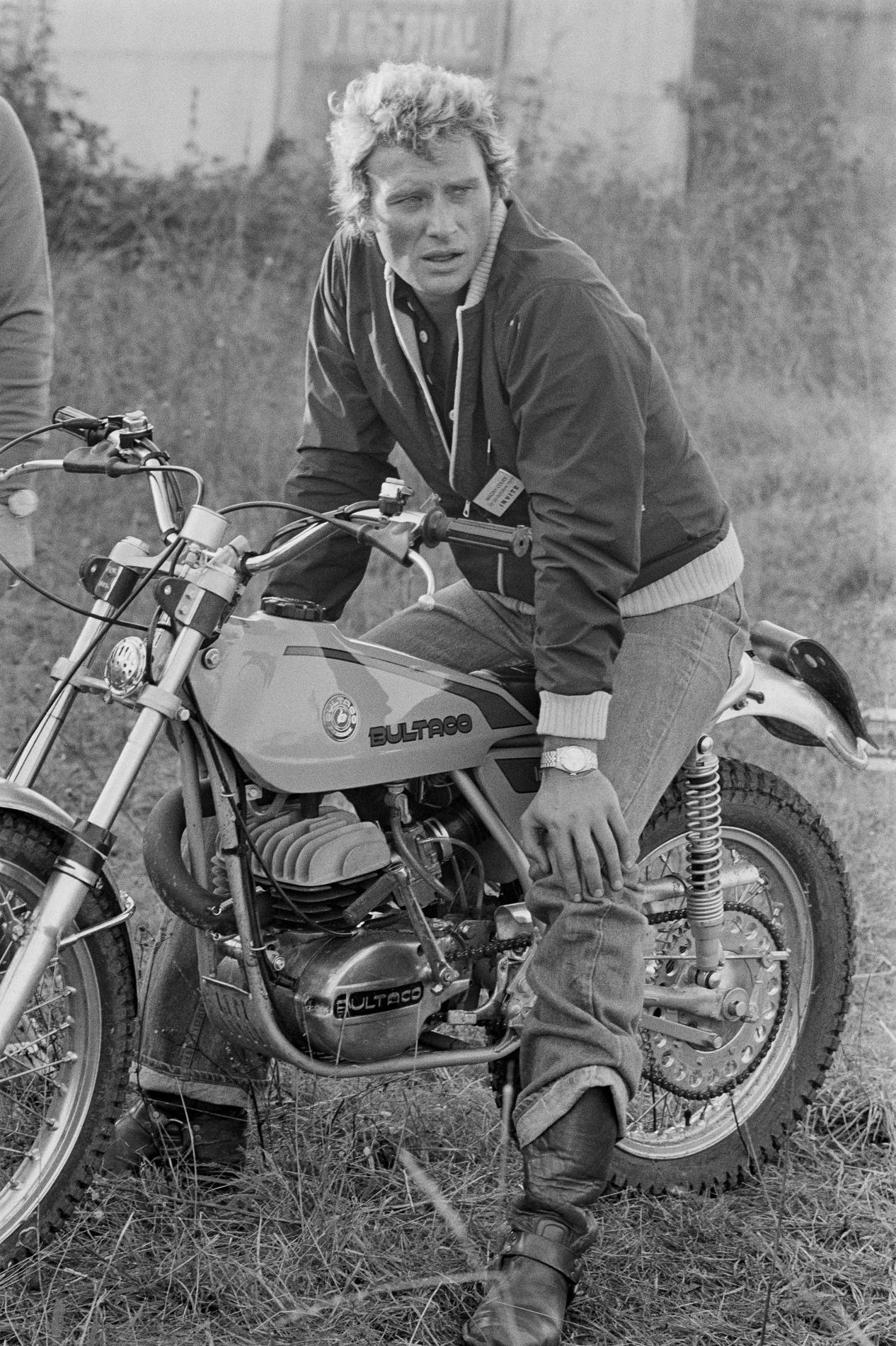 johnny halliday rides a #bultaco #motorcycle