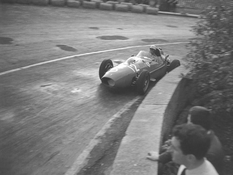  Luigi Musso In His Ferrari 246F1 On His Way To Win #F1