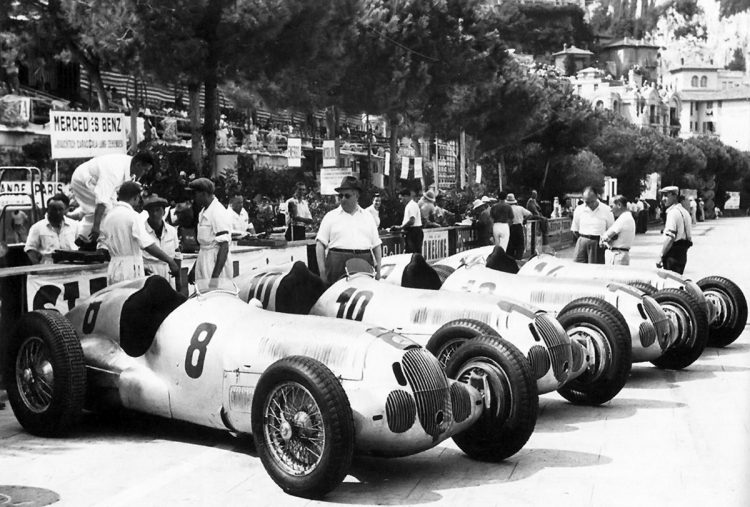  Four Mercedes Benz W125S In The Pits Of The Grand 