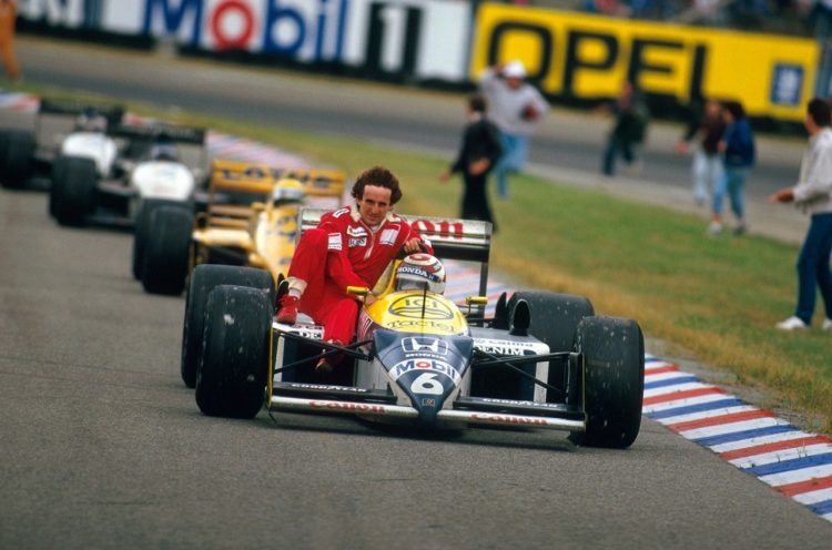  Nelson Piquet Giving Alain Prost A Lift Germany #F1