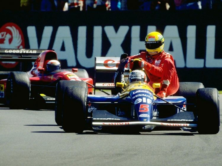  Ayrton Senna Riding Along With Nigel Mansel After #F1