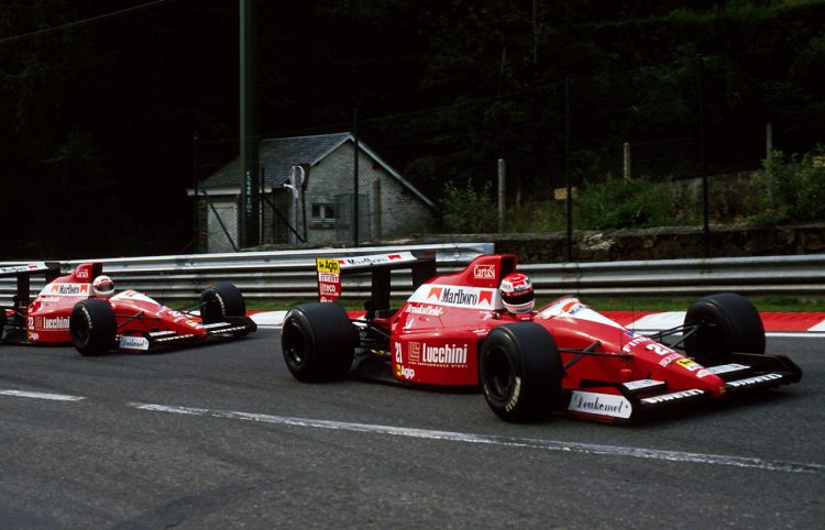  Emanuele Pierro And Andrea De Cesaris With Their #F1