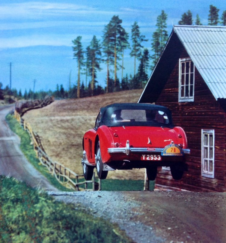  An Austin Healey 1006 Gets Air During The Rally #Rally