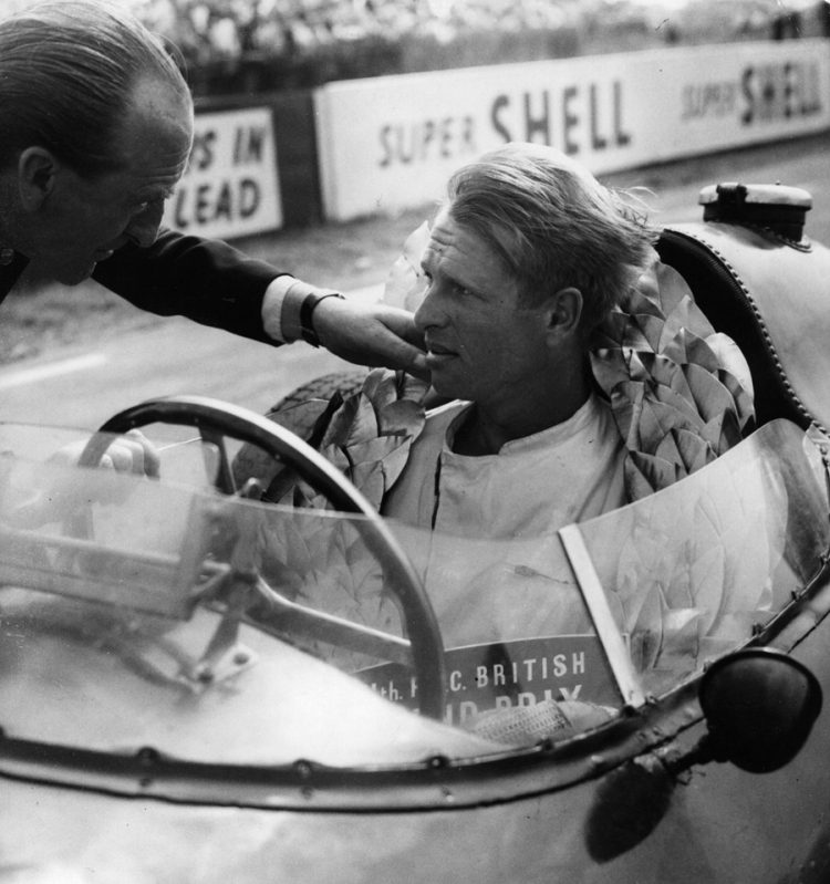  Peter Collins Celebrates His Win Of The British #F1