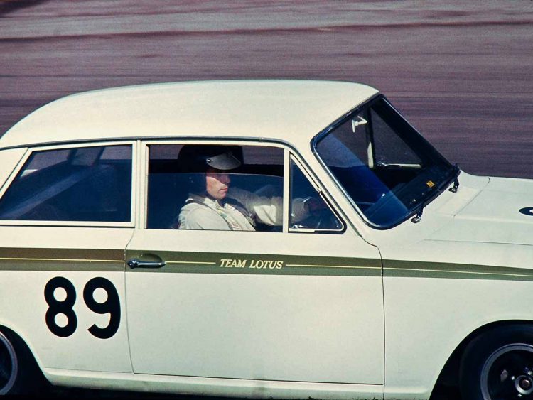  Jim Clark In The Lotus Cortina During The Oulton 