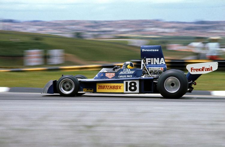  Carlos Pace And The Surtees Ts16 At The Brazilian #F1