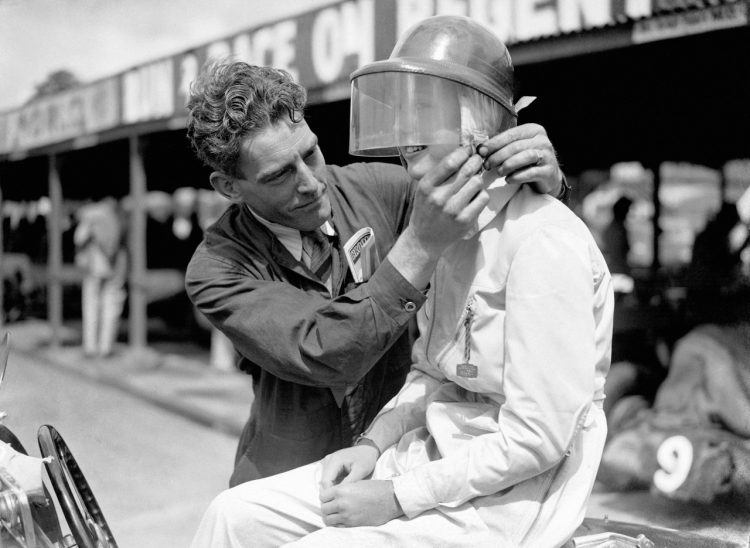  One Of The Mechanics At Brooklands Fastens The 