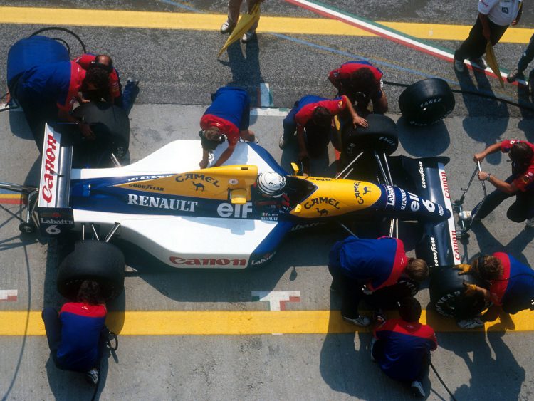  Riccardo Patrese Pits His Williams Fw14 During The #F1