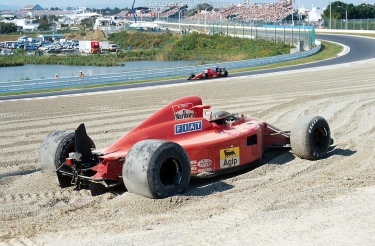 Alain Prosts Stranded Ferrari 641 After The First #F1