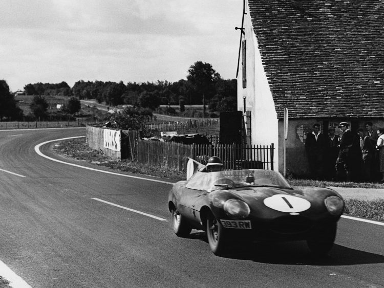  Mike Hawthorn In The Works Jaguar D Type At Le #LeMans