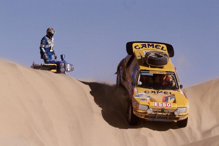  The Peugeot 205 T16 Of Ambrosino And Baumgartner #Rally #Motorcycle