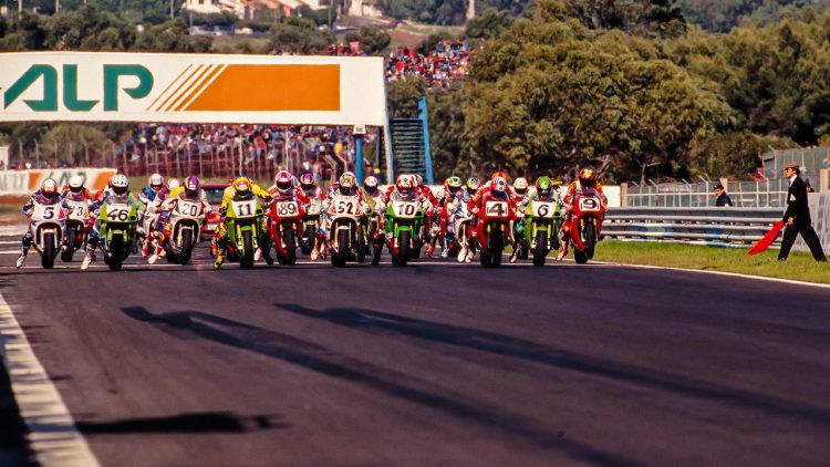  The Start Of The 1993 World Superbike Race Held At 