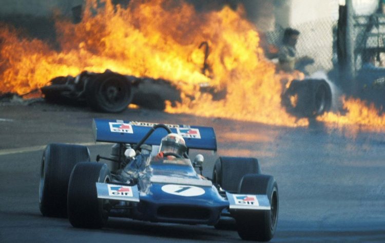  Jackie Stewart In Full Lock Drifting His Tyrrell #F1