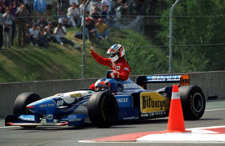  Michael Schumacher Giving Jean Alesi A Lift To The #F1
